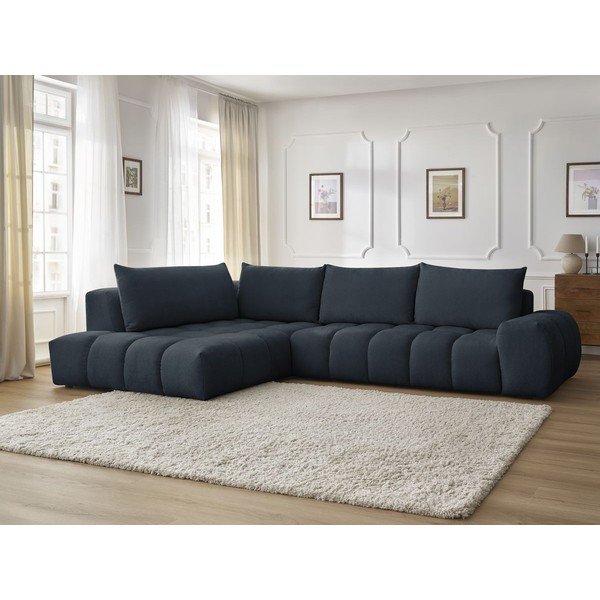 Kampinė sofa tamsiai mėlynos spalvos (su kairiuoju kampu) Everest – Bobochic Paris-image-1