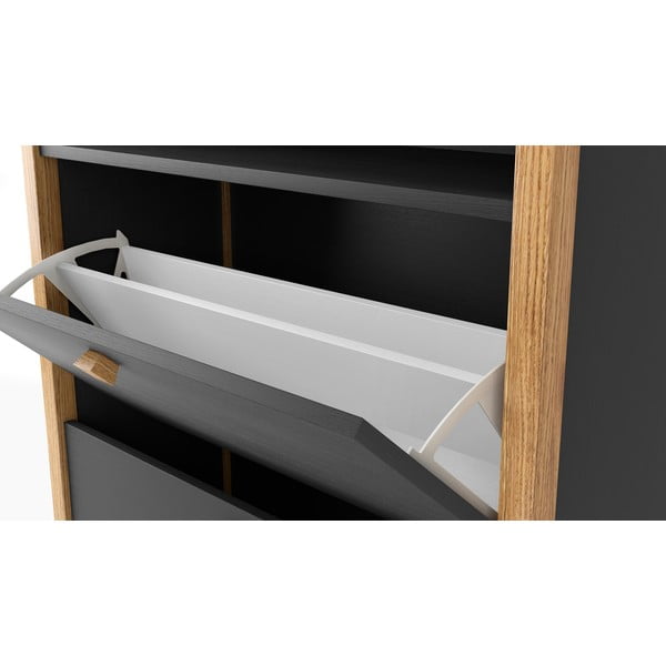 Tamsiai pilka batų spinta su dviem stalčiais Woodman Bode-image-4