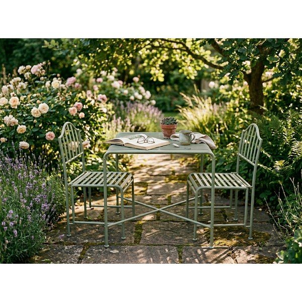 Žalios spalvos metalinė sodo kėdė – Esschert Design-image-1