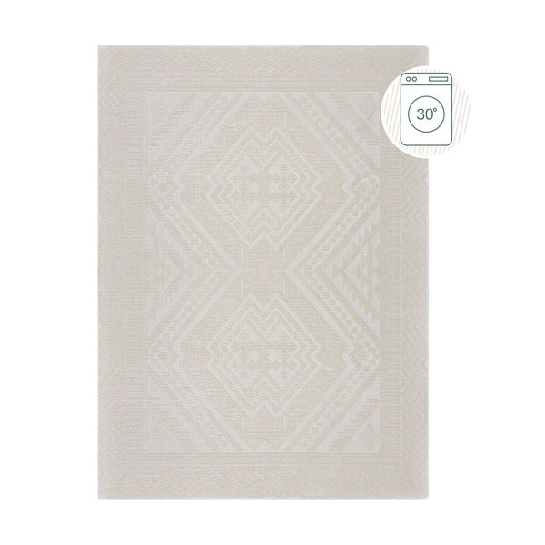 Skalbiamas iš šenilino kilimas kreminės spalvos 80x160 cm Jaipur – Flair Rugs