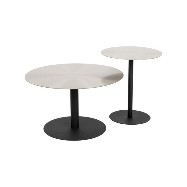 Iš metalo apvalios formos kavos staliukas juodos spalvos/auksinės spalvos ø 60 cm Snow – Zuiver-image-3