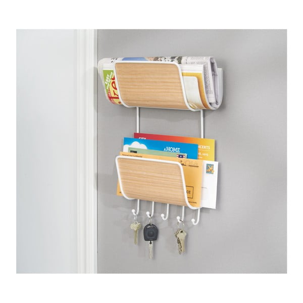 "InterDesign" žurnalų ir pašto stovas ant sienos, aukštis 37 cm-image-2