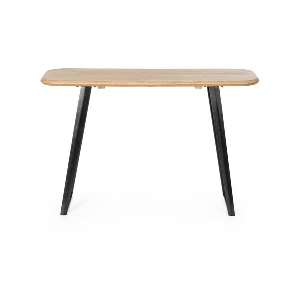 Juodos spalvos/šviesios natūralios spalvos iš mango medžio paviršiaus konsolinis staliukas 40x130 cm Nashik – Bizzotto-image-2