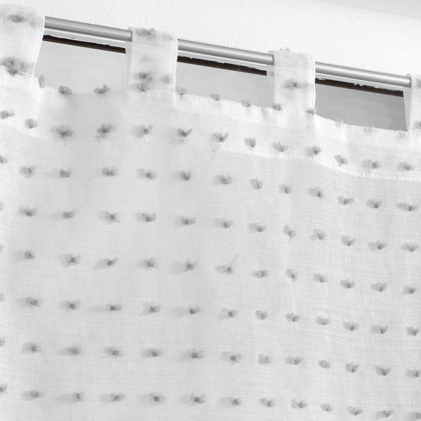 Permatomos užuolaidos baltos spalvos 2 vnt. 60x90 cm Pomponella – douceur d'intérieur-image-1