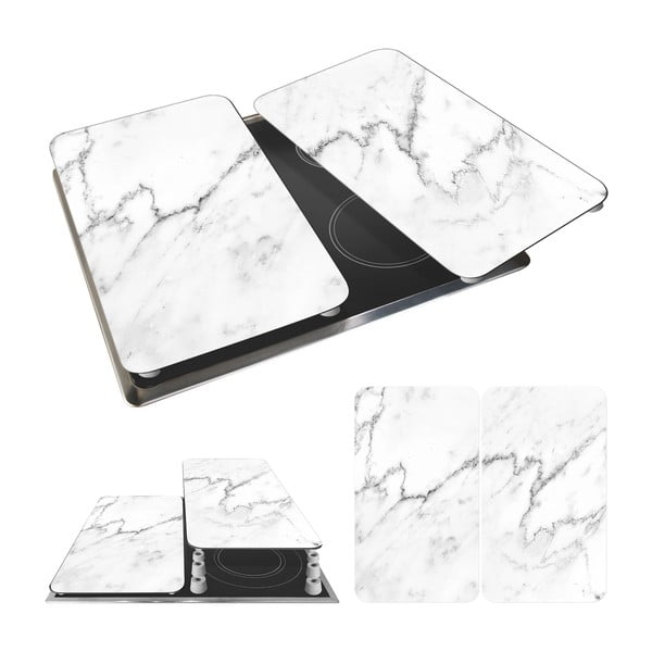 2 stiklinių dangčių rinkinys viryklei Wenko Marble, 52 x 30 cm-image-3