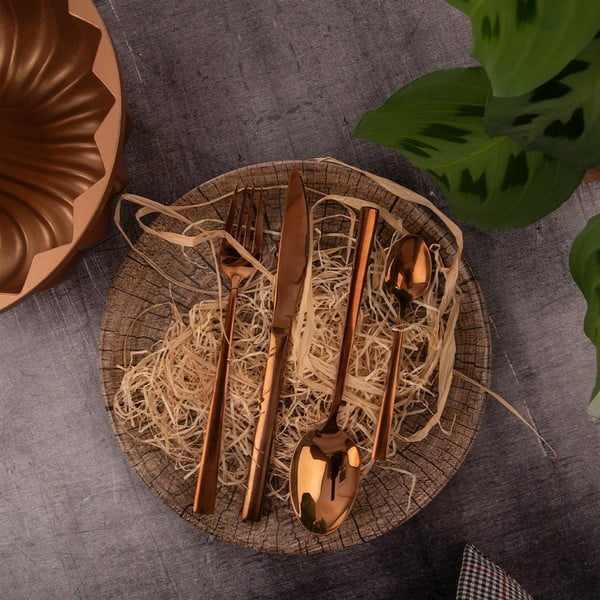 Nerūdijančio plieno stalo įrankiai 24 vnt. Copper - Orion-image-4