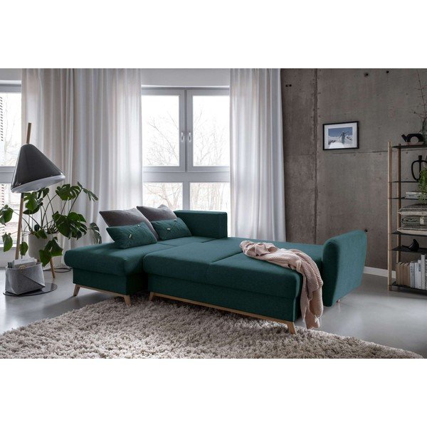 Turkio spalvos sofa-lova Miuform Scandic Lagom, kairysis kampas-image-4