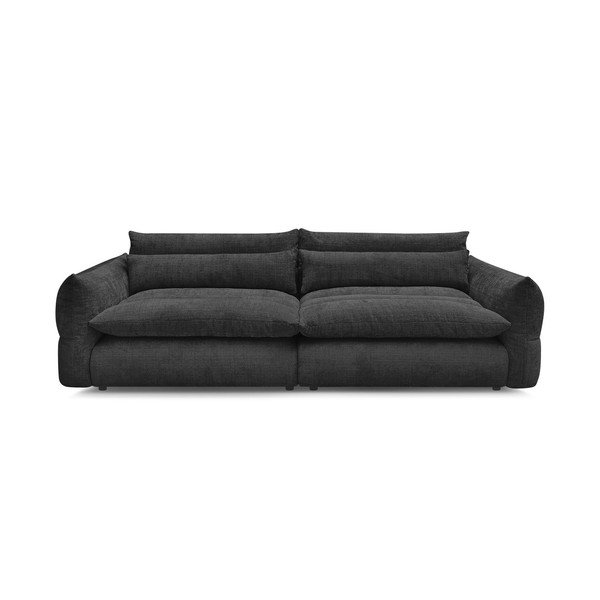 Juodos spalvos sofa iš šenilinio audinio 276 cm Neil – Bobochic Paris
