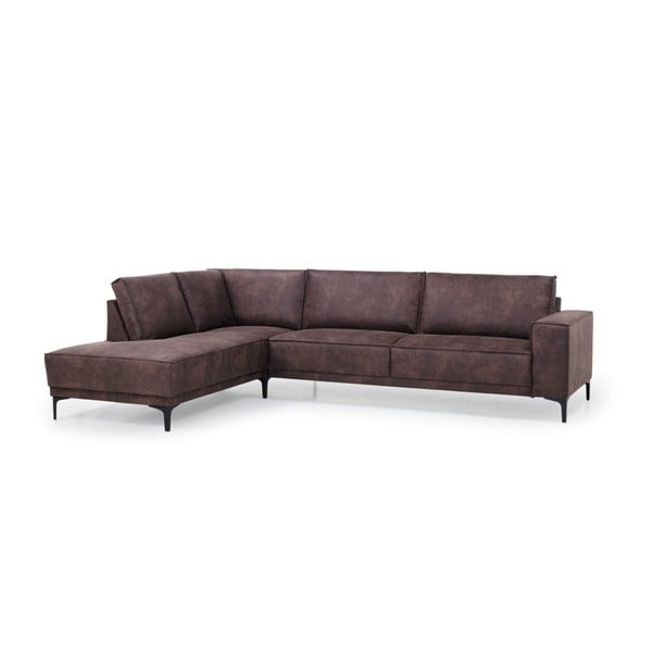 Iš dirbtinės odos kampinė sofa rudos spalvos (su kairiuoju kampu) Copenhagen – Scandic-image-2