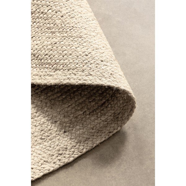 Apverčiamas/rankų darbo kreminės spalvos iš džiuto apvalios formos kilimas ø 200 cm Braided – Hanse Home-image-4