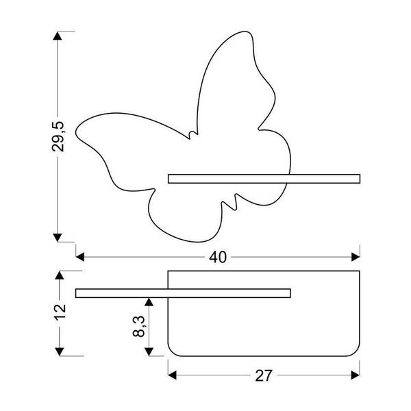 Geltonas vaikiškas šviestuvas Butterfly - Candellux Lighting-image-2
