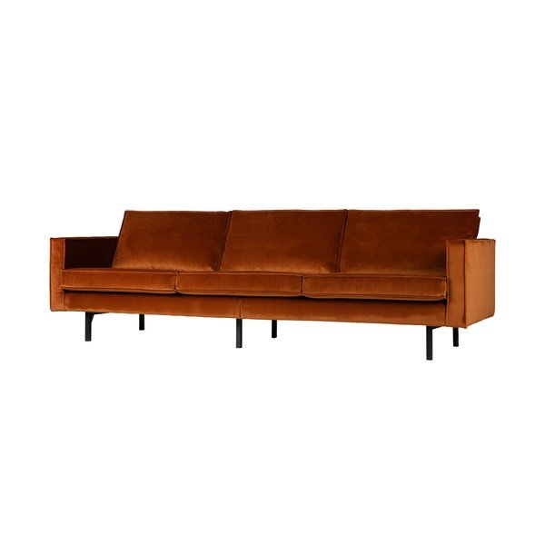 Oranžinės spalvos iš velveto sofa 277 cm Rodeo – WOOOD-image-2