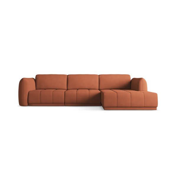 Oranžinės spalvos kampinė sofa (su dešiniuoju kampu) Hoku – Makamii