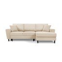 Smėlio spalvos iš kordinio velveto sulankstoma/su sandėliavimo vieta kampinė sofa (su dešiniuoju kampu/su gultu) Kyoto – Cosmopolitan Design