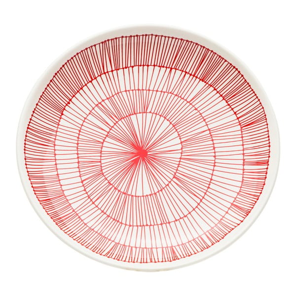 Raudona akmens masės lėkštė "Kare Design Net", Ø 21 cm