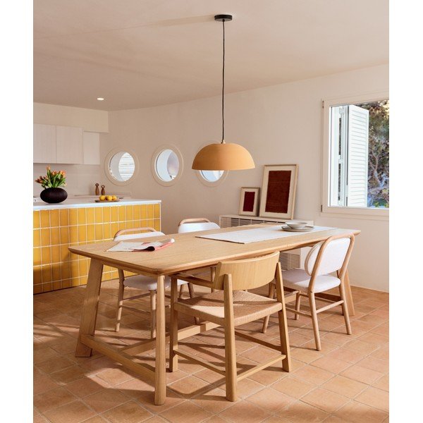 Oranžinės spalvos iš metalo kabantis šviestuvas ø 46 cm Nibla – Kave Home-image-2