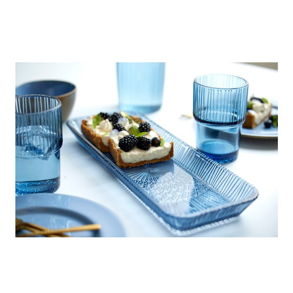 Serviravimo padėklas mėlynos spalvos iš stiklo  14x38 cm Kusintha – Bitz-image-1