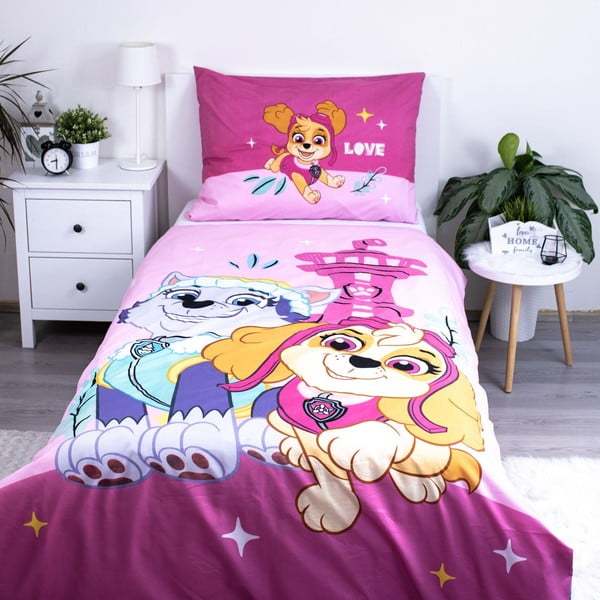 Iš mikropluošto viengulė vaikiška patalynė 140x200 cm Paw Patrol  – Jerry Fabrics-image-1