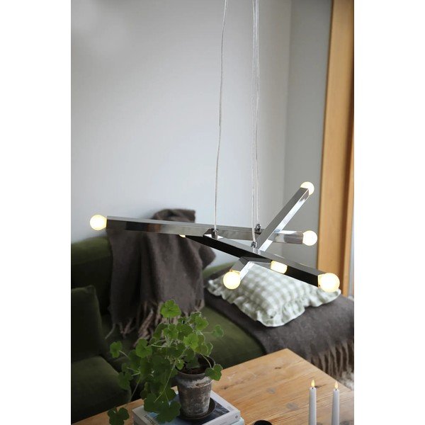 Sidabrinės spalvos iš metalo kabantis šviestuvas Stack – Markslöjd-image-1