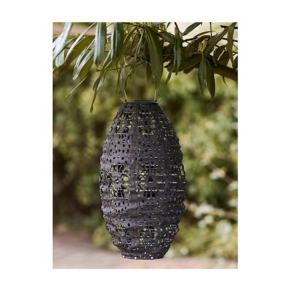 Tamsiai pilkos spalvos lauko LED žibintas saulės baterijos (aukštis 40 cm) Foxdale – House Nordic-image-1