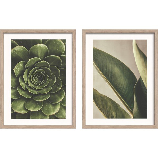 Spausdinti paveikslai su rėmeliu 2 vnt. 30x40 cm Beauty Green – Styler