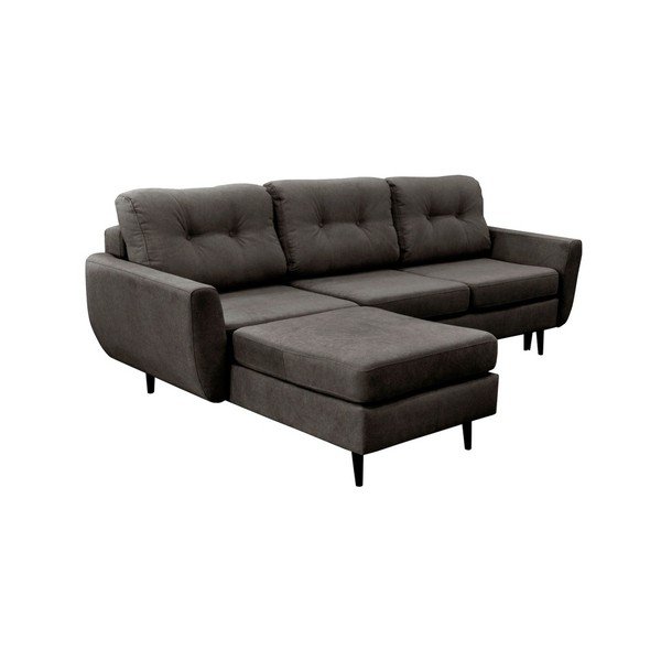 Tamsiai pilka sofa-lova su juodomis kojomis Mazzini Sofas Hortensia, kairysis kampas-image-1