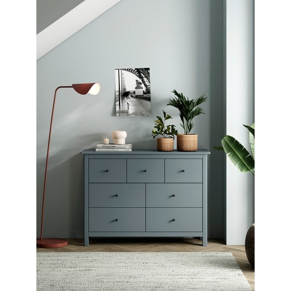 Pilkai žalios spalvos iš pušies masyvo šoninė spintelė 110x80x40 cm Misti – Marckeric-image-1