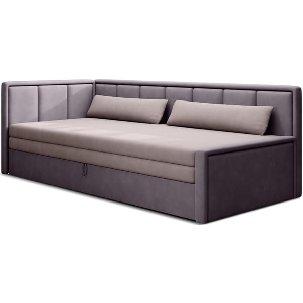 Rožinės spalvos iš šenilinio audinio sulankstoma/su sandėliavimo vieta sofa 214 cm Fulgeo – ELTAP