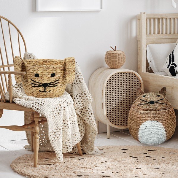 Iš vandens hiacinto vaikiškas krepšys natūralios spalvos ø 35x26 cm Rabbit – Compactor-image-1