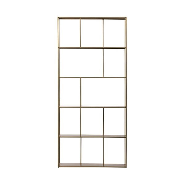 Knygų spinta iš metalo auksinės spalvos 90x196 cm Valued – BePureHome