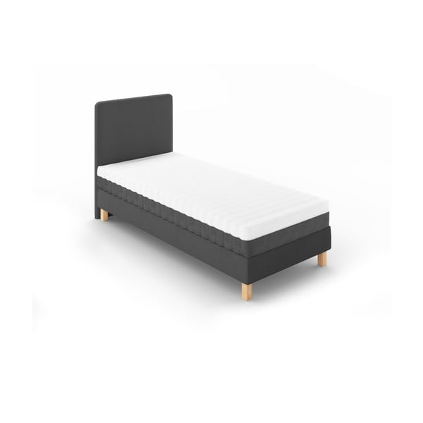 Viengulė lova tamsiai pilkos spalvos audiniu dengta su lovos grotelėmis 90x200 cm Lotus – Cosmopolitan Design-image-1
