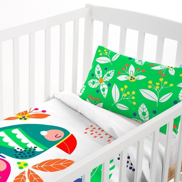 Lininis audinys Moshi Moshi Pretty Parrots, 100 x 135 cm-image-1