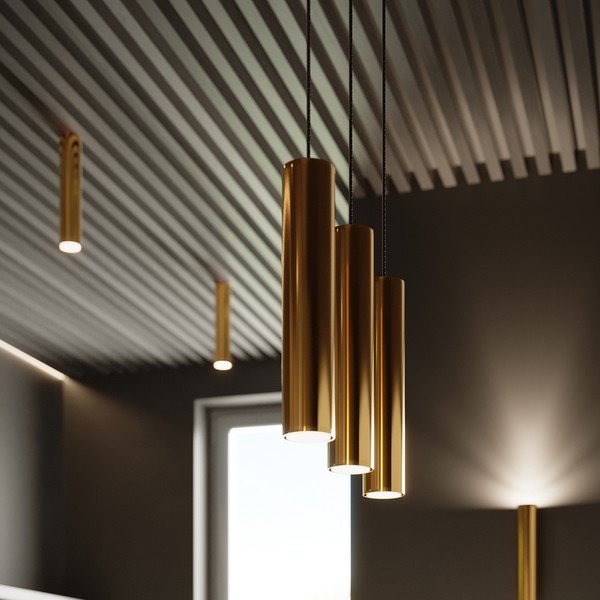 Auksinės spalvos iš metalo taškinis šviestuvas ø 6 cm Castro – Sollux-image-3