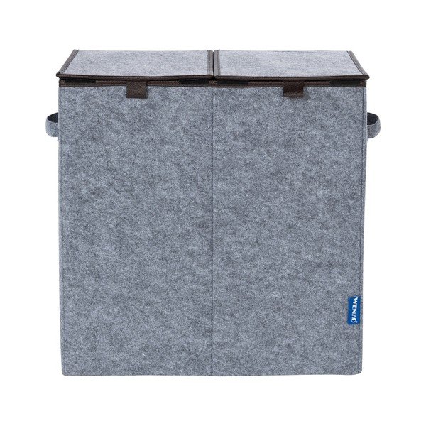 Wenko Duo pilkai rudas dvigubas skalbinių krepšys, 82 l-image-1