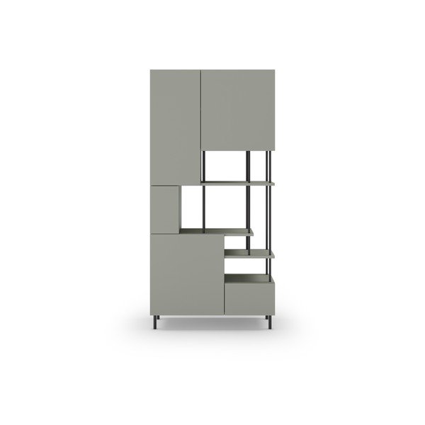 Knygų spinta  žalios spalvos/pilkos spalvos 84x175 cm Perla – Marckeric