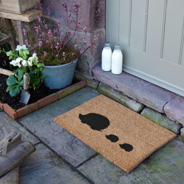Iš kokoso pluošto grindų kilimėlis 40x60 cm Hedgehog Family – Artsy Doormats-image-4