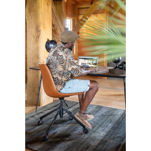 Dutchbone Franky rudos spalvos biuro kėdė ant ratukų-image-2