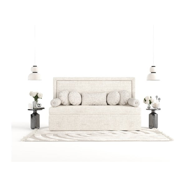 Viengulė lova kreminės spalvos audiniu dengta 80x200 cm Scala – Maison de Rêve-image-4