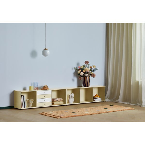 Žema šoninė spintelė šviesiai geltonos spalvos 267x61 cm Mistral – Hammel Furniture-image-1