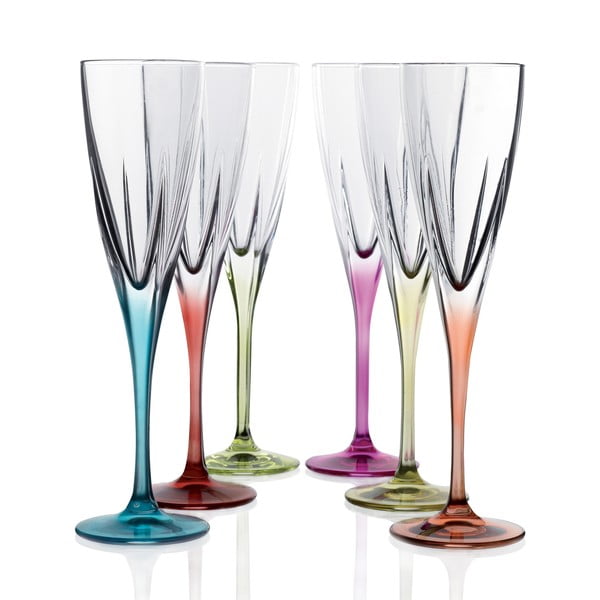 6 putojančio vyno taurių rinkinys RCR Cristalleria Italiana Gemma-image-1