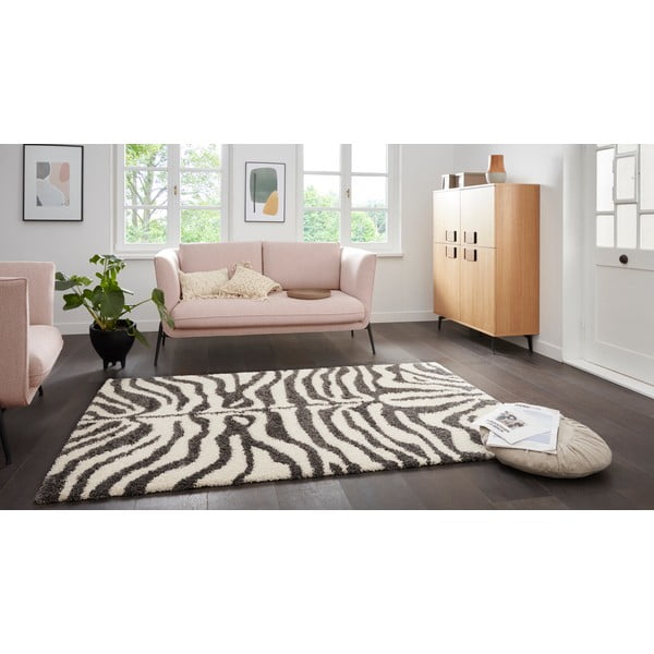 Pilkos/smėlio spalvos kilimas 150x80 cm Striped Animal - Ragami-image-1