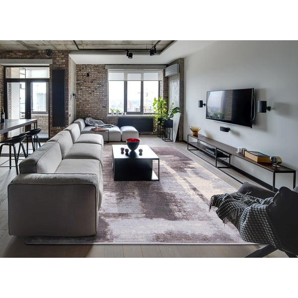 Kilimas iš vilnos pilkos spalvos 200x300 cm Mist – Agnella-image-1