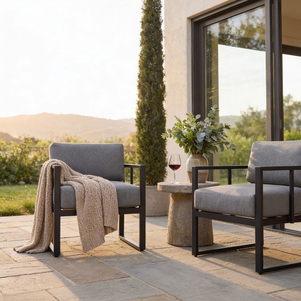 Grafito pilkos spalvos sodo kėdė Bonami Selection Bellisima-image-1