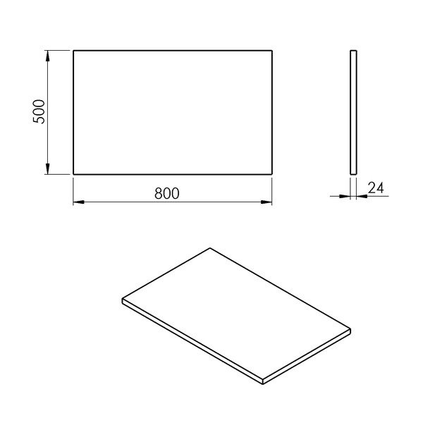 Vonios kambario stalviršis baltos spalvos 80x50 cm Plato – Sapho-image-2
