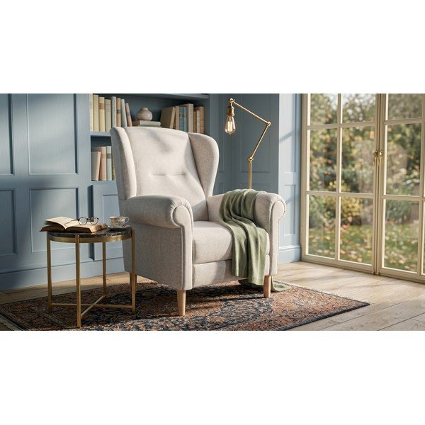 Smėlio spalvos krėslas su atlošu Swan – Ropez-image-1