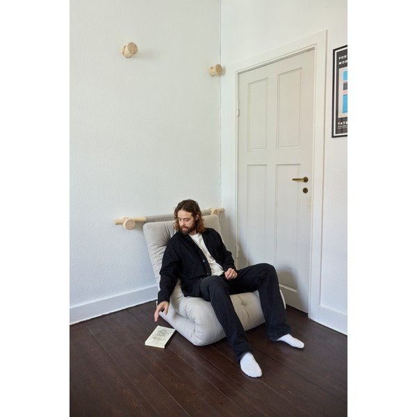 Kreminės spalvos iš kordinio velveto krėslas Hooked – Karup Design-image-1