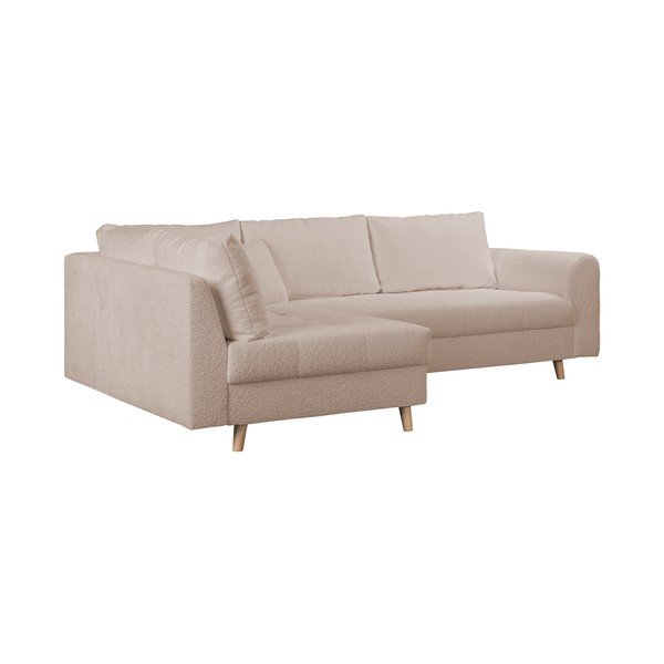 Kampinė sofa smėlio spalvos iš boucle (su kairiuoju kampu) Ariella – Ropez-image-4