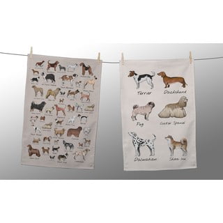 2 servetėlių rinkinys Little Nice Things Dog Types, 47 x 65 cm