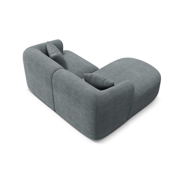 Tamsiai pilkos spalvos kampinė sofa iš kordinio velveto (su kairiuoju kampu/su gultu) Campi – Cosmopolitan Design-image-3