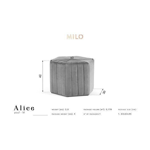 Žalias pufas Milo Casa Alice, skersmuo 60 cm-image-2